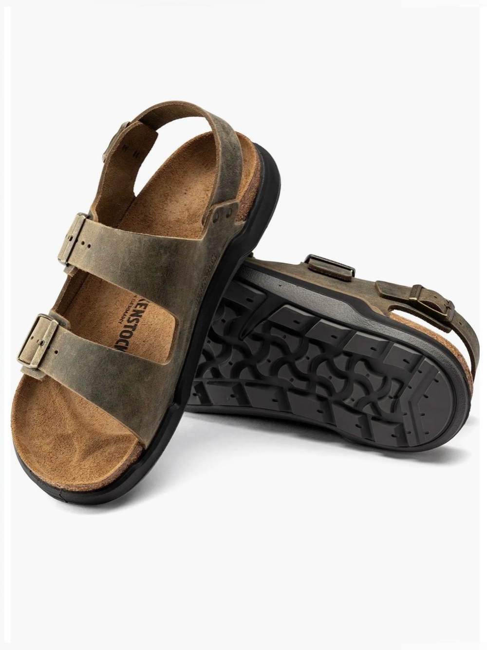 Milano Slingback Sandal Birkenstock Men $159.95 Faded Khaki NEW EU 45 US 12